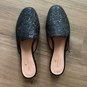 Black glitter ksny flat mule